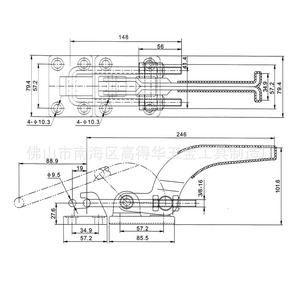 Gh-40370 Industrial Heavy Duty Latch <b>Quick</b> <b>Clamp</b> Steel Metric 1818kg Clamping Force - Product Image 3