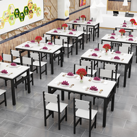 Ensemble de table à manger pliable moderne en acier inoxydable sur mesure, 4 chaises de restaurant, taille/couleur personnalisables, vente en gros