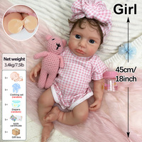 Poupées reborn en silicone souple réalistes de 18 pouces, LouLou, ensemble de mode complet, poupées réalistes pour tout-petits, pour filles et garçons