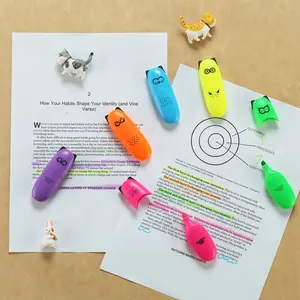 School Stationery Essential: Mini Cute Highlighter Shaped Like A Cat Perfect Kids Gift