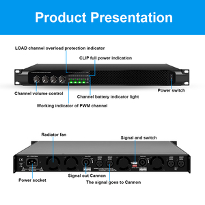 Amplificateur numérique post-puissance Biner <span class=keywords><strong>T1600</strong></span> professionnel 4*600W haute puissance 4 canaux - Product Image 4