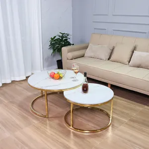 금 소결된 돌 대리석 중첩 조합 현대 소파 커피용 탁자