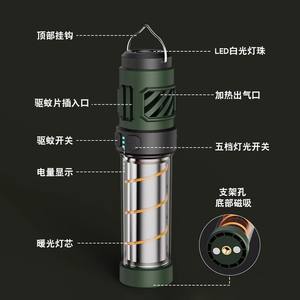 Lámpara Multifuncional para Exteriores, Repelente de Mosquitos, Recargable Tipo C, con Trípode LED y Base Magnética - Product Image 5