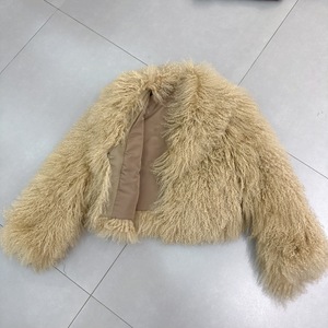 RXFurs vendita personalizzato tinta unita grande colletto corto da donna in lana di pecora naturale vera pelliccia di agnello cappotto in pelliccia da donna Mongolia