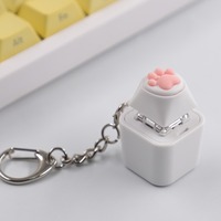 Porte-clés personnalisé avec lumière RVB, poisson en bois, acrylique, jouet anti-stress avec interrupteur à patte de chat, testeur, porte-clés personnalisé