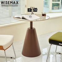 WISEMAX FURNITURE Ensemble de table à manger moderne de haute qualité Cafe Shop Rock Board Ensemble de table à manger ronde pour la maison 4 chaises pour hôtel