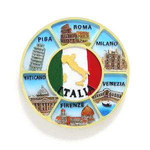 Aimants <span class=keywords><strong>de</strong></span> réfrigérateur ronds personnalisés en Italie Villes <span class=keywords><strong>de</strong></span> Souvenirs <span class=keywords><strong>de</strong></span> voyage avec logo personnalisé Réfrigérateur en rés - Product Image 2