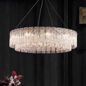 Lámpara de Araña de Cristal de Lujo, Redonda, Dorada, con Luz LED, para Sala de Estar, Comedor, Dormitorio, Lámpara Colgante de un Solo Cabezal, Irradiación de 5-10 m - Product Image 1