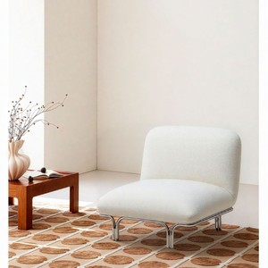 Silla moderna para sala de estar, diseño minimalista nórdico, estructura de metal, asiento tapizado para decoración del hogar - Product Image 4