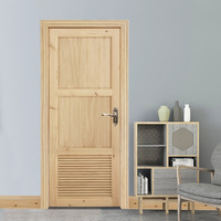 Porte intérieure à persiennes en pin massif, entièrement en bois massif, ventilée, pour salle de bain, placard, décoration.