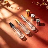 Botol Parfum Kaca Tebal 5ml Baru dengan Kerah Aluminium, Transparan Putih, Finishing Pasir, Botol Atomizer Mini