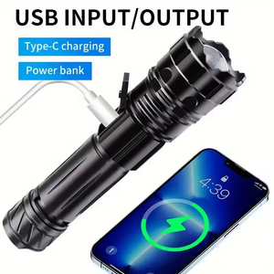 Суперяркий мощный тактический фонарь 1000 люмен, <span class=keywords><strong>5</strong></span> режимов, водонепроницаемый, перезаряжаемый светодиодный фонарик для экстренных случаев - Product Image 4