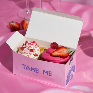 Caja de Embalaje Rosa de Nuevo Estilo, la Más Vendida, para Pasteles, Donuts, Sushi, Repostería, Caja de Embalaje Personalizada para Galletas y Brownies con Insertos - Product Image 1
