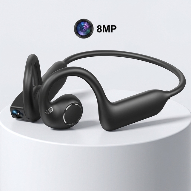 SANVNET Sport Smart Earbuds 8MP Camera Al Voice Assistant Translation Microphone Smart Earphone Men Women Bone Conduction