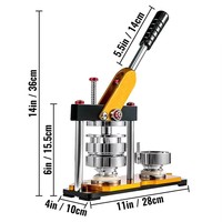 Nouvelle machine manuelle d'occasion pour la fabrication de badges métalliques, de porte-clés et de plaques nominatives miroir de 58 mm, presse à boutons-pression pour restaurant