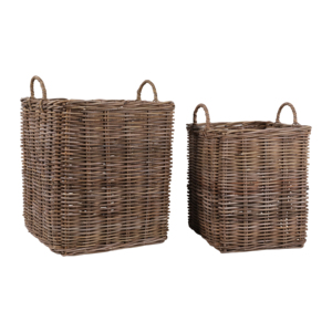 Woven Rattan Storage <b>Basket</b> with <b>Handles</b> for Shelves and Home Decor Multipurpose <b>Wicker</b> <b>Basket</b> Set - Product Image 2