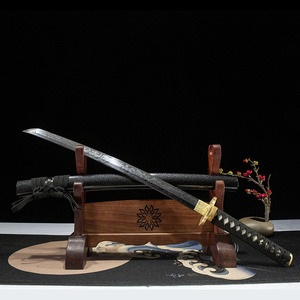 ดาบซามูไรสั้นลายเมฆ 78 ซม. ทำมือจากหลงเฉวียน เหล็ก T10 ชุบด้วยดินเหนียว  ดาบมิงเชะ วาคิซาชิ งานฝีมือระดับไฮเอนด์ ของขวัญ ของสะสม ของประกอบฉากคอสเพลย์ - Product Image 3