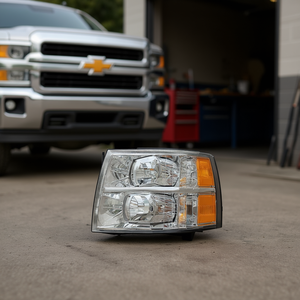 Faro Halógeno para Chevrolet Silverado 2007-2013, Lado Izquierdo, Diseño Simple, Lente Amarilla, 5000K, 12V, Nueva Pieza de Repuesto - Product Image 2