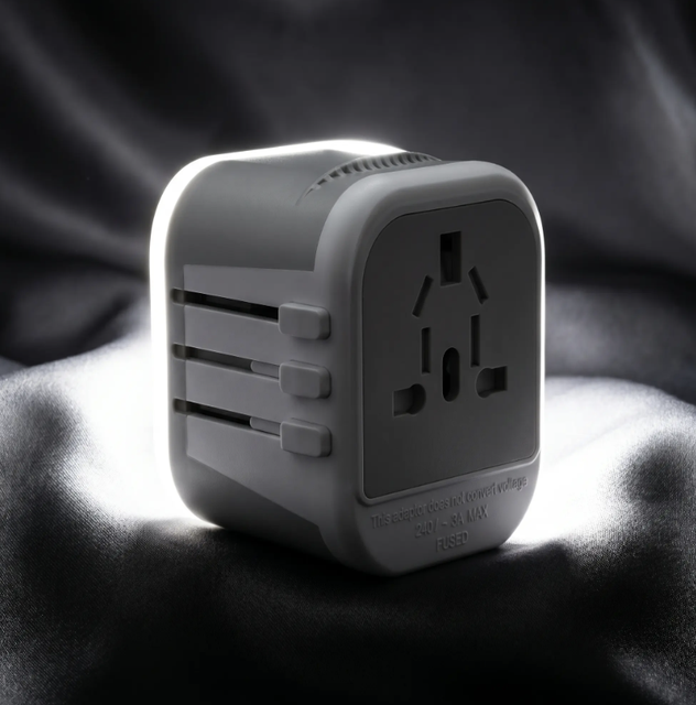 2026 Popular 3-in-1 Universal Travel Adapter AC/DC Output Laptop PC Camera Mobile Phone Supports USA/UK/Australia/Europe Plugs