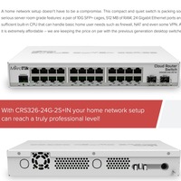 Commutateur Mikrotik CRS326-24G-2S+IN POE 24 ports, capacité 420 Gbps