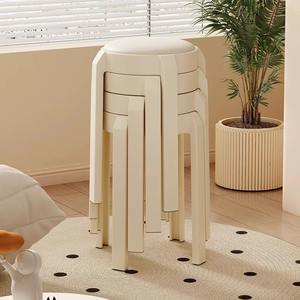 <span class=keywords><strong>Tabouret</strong></span> en plastique avec coussin en cuir souple épaissi, confort élevé, empilable, banc moderne pour la maison, chaise de salle à manger commerciale - Product Image 1