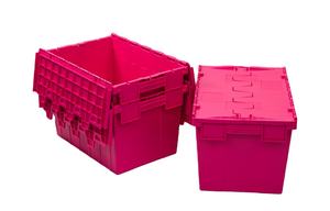 Depo depolama ve taşıma için ekli kapaklı istiflenebilir plastik ciro sandığı - Product Image 5