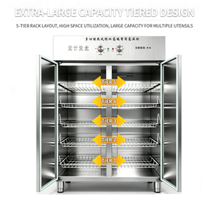 Armadio di Disinfezione Verticale Commerciale in Acciaio Inox a 1/2/3 Porte, Grande Capacità, Circolazione d'Aria Calda ad Alta Temperatura - Product Image 5
