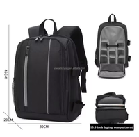 Sac photo multifonctionnel vidéo numérique DSLR 15.6 pouces Compartiment pour ordinateur portable Trépied attaché Sac à dos pour caméra de randonnée et photographie