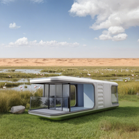 Maison cabine préfabriquée de la taille d'un appartement à la mode moderne Maisons préfabriquées de 2 chambres à coucher Maison conteneur à capsules avec système intelligent
