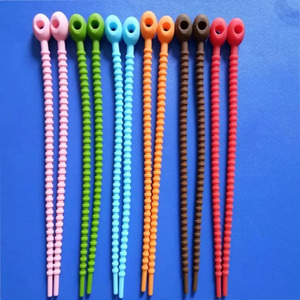 Attaches-câbles en silicone colorés Haolu 21 cm, réutilisables, rétractables, type cordon, pour usage domestique et extérieur - Product Image 3