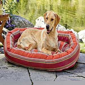 Soft <b>Dog</b> Bed <b>Sofa</b> Cushion 100% Cotton Digital Printed Comfortable Fabric Outdoor Indoor Use Striped Pattern Red Blue Colors - Product Image 1