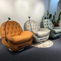 Fauteuil pivotant en similicuir avec lampe de lecture, confortable, pour la maison et la chambre à coucher