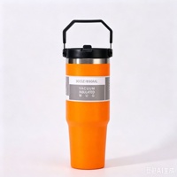 Gobelet isotherme en acier inoxydable 304 avec poignée, bouteille d'eau thermique sous vide de 30 oz, tasse à café réutilisable pour les voyages, cadeaux d'affaires