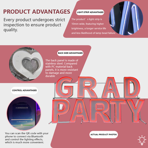 Lettres et chiffres géants LED RGB de 3 et 4 pieds, effet néon, pour mariages, anniversaires, événements de remise de diplômes et autres fêtes - Direct Usine - Product Image 3