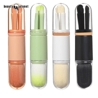 Ensemble de pinceaux de maquillage vegan Beauty Planet, marque privée, professionnels, rétractables, poils synthétiques, pour fond de teint