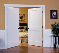 CBMMart Panneau polonais étanche porte prémontée design moderne chambre intérieure plastique composite WPC porte en bois pour la maison