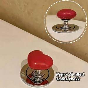 Bouton de chasse d'eau créatif en forme de cœur pour toilettes, interrupteur décoratif pour salle de bain - Product Image 3