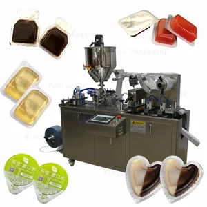 Automatic Chocolate Honey Ketchup Butter Fruit Jam Blister Packing Dipping Sauce Cup Filling Sealing Machine For Food