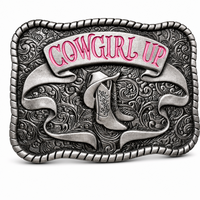 Boucle de ceinture en métal antique personnalisée, alliage de zinc, style western cowboy, pour ceinture en cuir, vente en gros, lot en boîte cadeau pour hommes et femmes