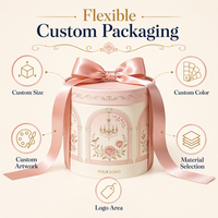 Boîte cadeau ronde de luxe personnalisée, emballage rigide en carton pour cosmétiques et bijoux, avec design artistique sur le thème du palais