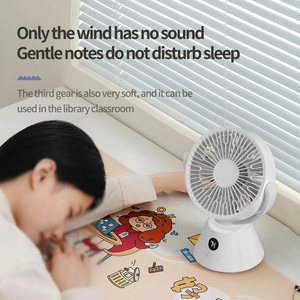 Digital Display Rechargeable <b>Mini</b> Table Fan 360°Rotatable Cooling Fan With Night Light Portable Fan For Home Office Outdoor - Product Image 4