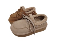 Bottes de neige personnalisées pour femmes, en daim véritable, doublées de fourrure, à lacets, plateforme, chaudes, antidérapantes, confortables pour l'intérieur