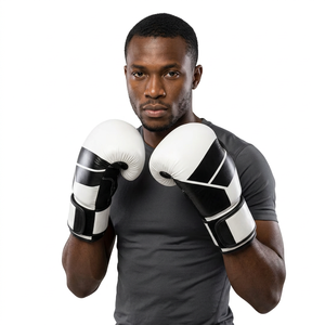 Gants de boxe professionnels en cuir avec fermeture à lacets, respirants, pour l'entraînement des adultes, utilisation sportive de la boxe - Product Image 1