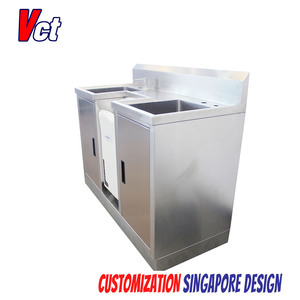 Fregadero de doble cuenco de acero inoxidable personalizado VICTORY, fregaderos de secado inox para suministros de Hotel y restaurante - Product Image 3