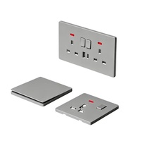 Prise murale industrielle ultra-fine 6 mm de style britannique 16A Type G avec 5 ports USB, panneau PC blanc ignifuge, pour hôpital, OEM/ODM