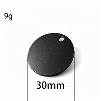 Ywyougang - Plaque ronde vierge en acier inoxydable sablé de 30 mm, à trou unique, gravable au laser, pour la fabrication de bijoux DIY