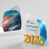 Trophée en cristal personnalisé avec impression couleur numérique avancée 2026 pour événements d'entreprise et célébrations d'anniversaire