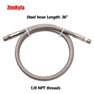 Régulateur de tuyau d'air haute pression tressé en alliage d'aluminium Zimakyfa 1/8 NPT 3000 PSI pour réservoir HPA CO2 série 7800 de 3 m, capacité 5 L - Product Image 4