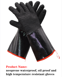 قفازات ميكانيكية مطاطية من النيوبرين XL ، عزل حراري عالي الحرارة ، مقاوم للزيت المحروق ، مقاوم للماء ، مضاد للانزلاق ، واقي للعمل الغذائي - Product Image 2