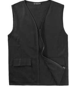 I lavoratori con Logo personalizzato in cotone 200G indossano gilet di cotone uniforme da lavoro resistente alle rughe gilet da uomo - Product Image 5